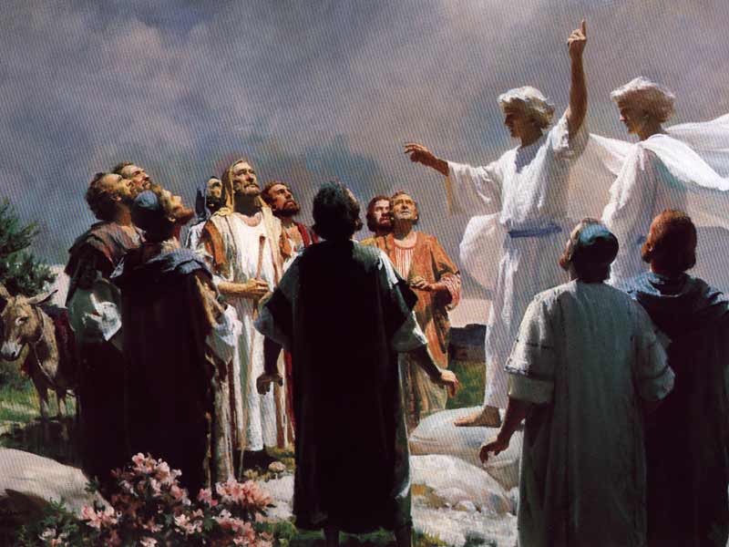 Hand.1:11 Welke ook zeiden: Gij Galilese mannen, wat staat gij en ziet op naar den hemel? Deze Jezus, Die van u opgenomen is in den hemel, zal alzo komen, gelijkerwijs gij Hem naar den hemel hebt zien heenvaren.